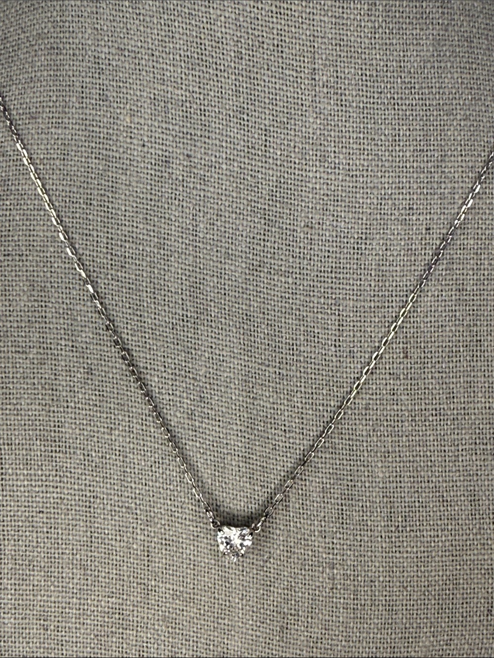 Swarovski Crystal Solitaire Pendant Necklace 16" Silver Tone Classic Sparkle - Picture 2 of 4